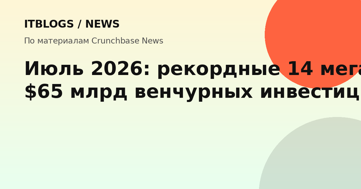 График роста венчурных инвестиций в июле 2026 года