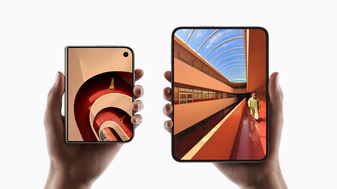 Складной смартфон iPhone Duo от Apple в разложенном виде