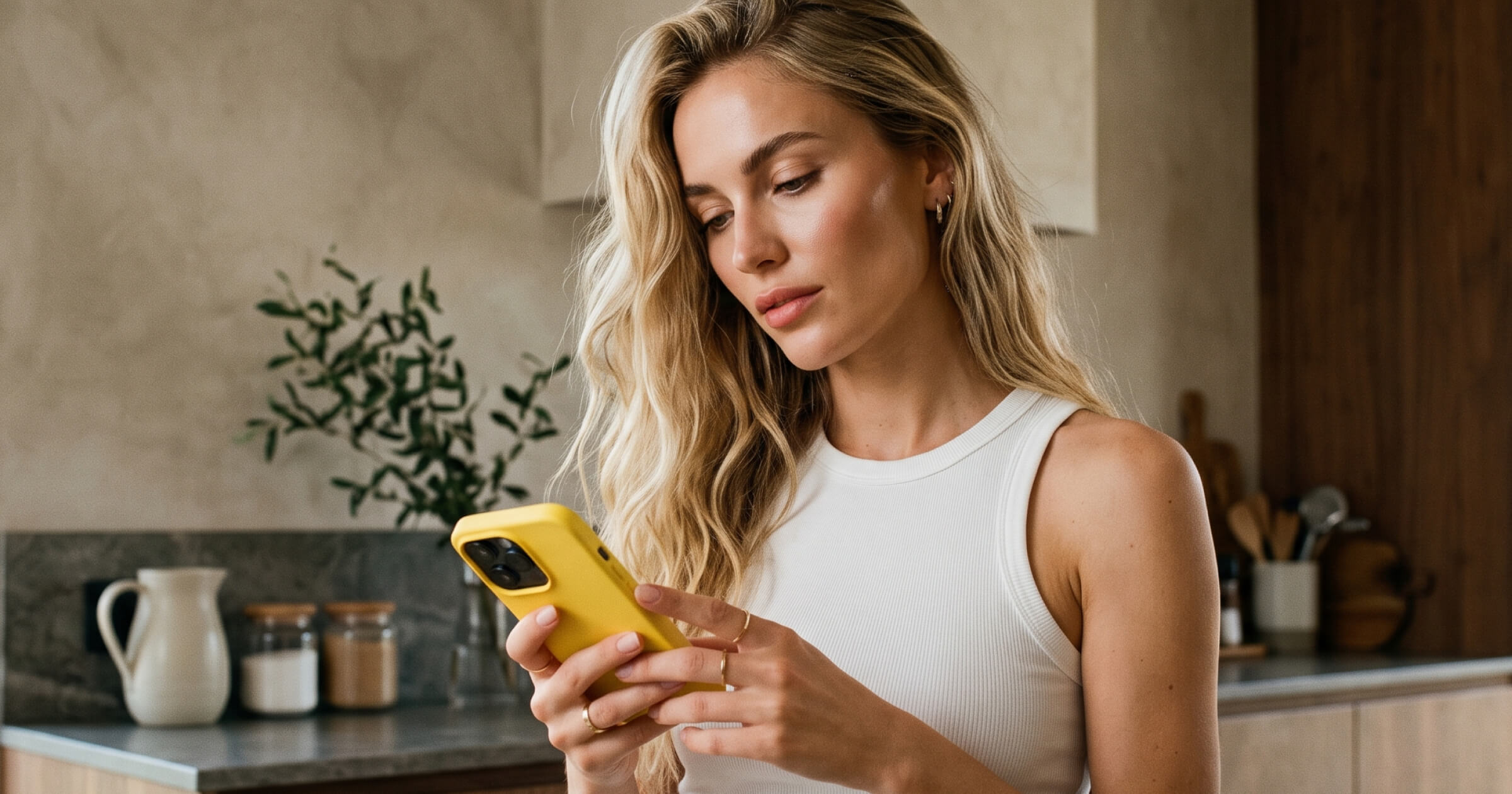 Смартфон iPhone с открытым App Store, где размещено приложение Т-Банка Craftersy