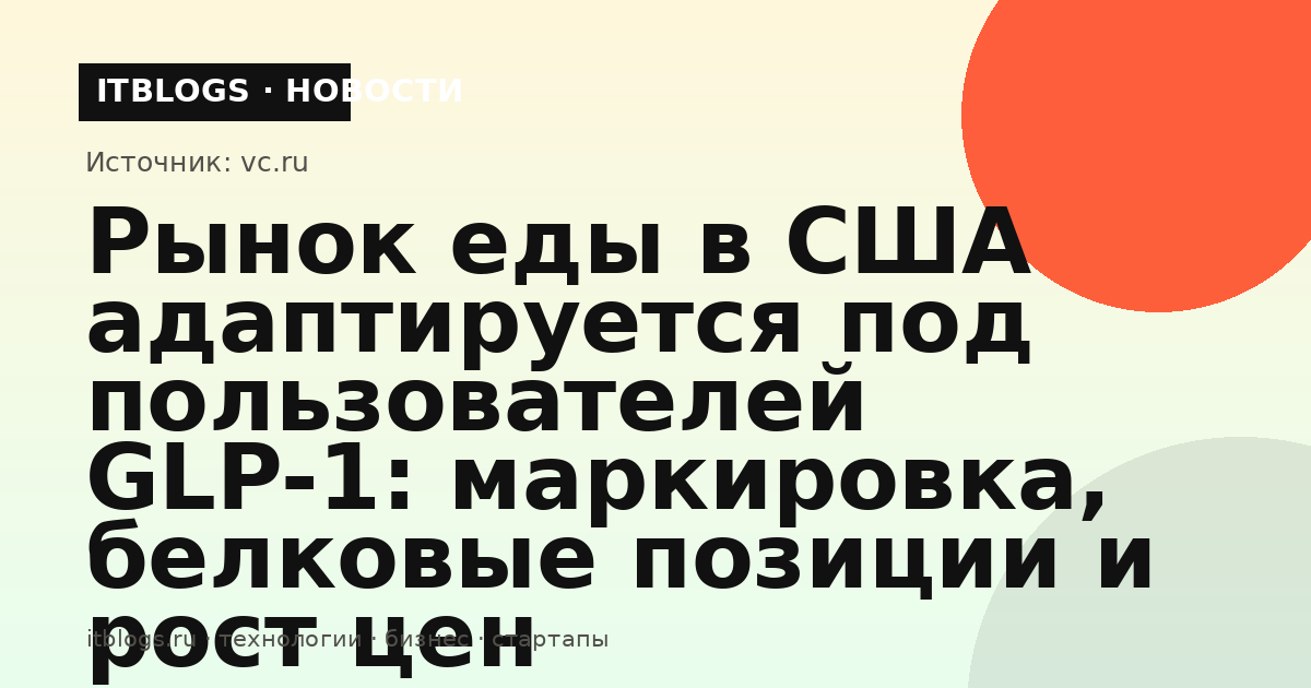 Полки супермаркета с продуктами, маркированными для пользователей GLP-1