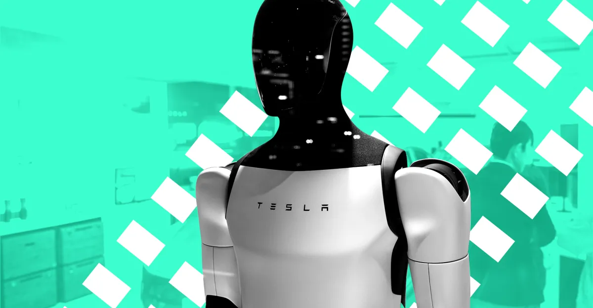 Робот Tesla Optimus на производственной линии