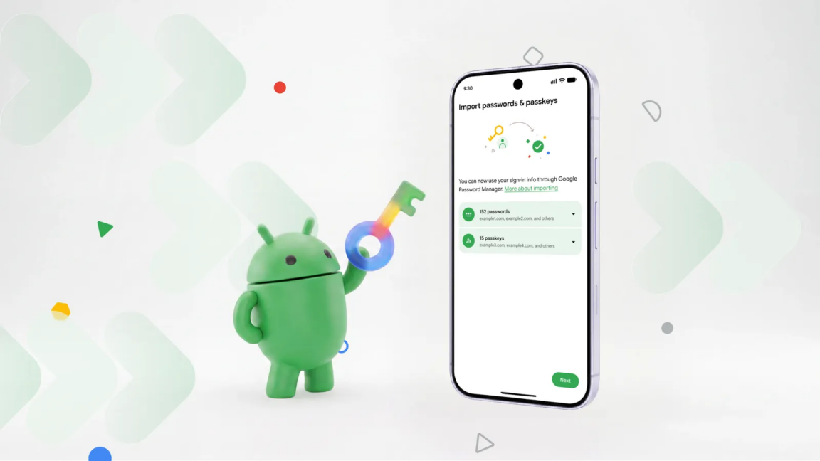 Смартфон с открытым менеджером паролей на экране
