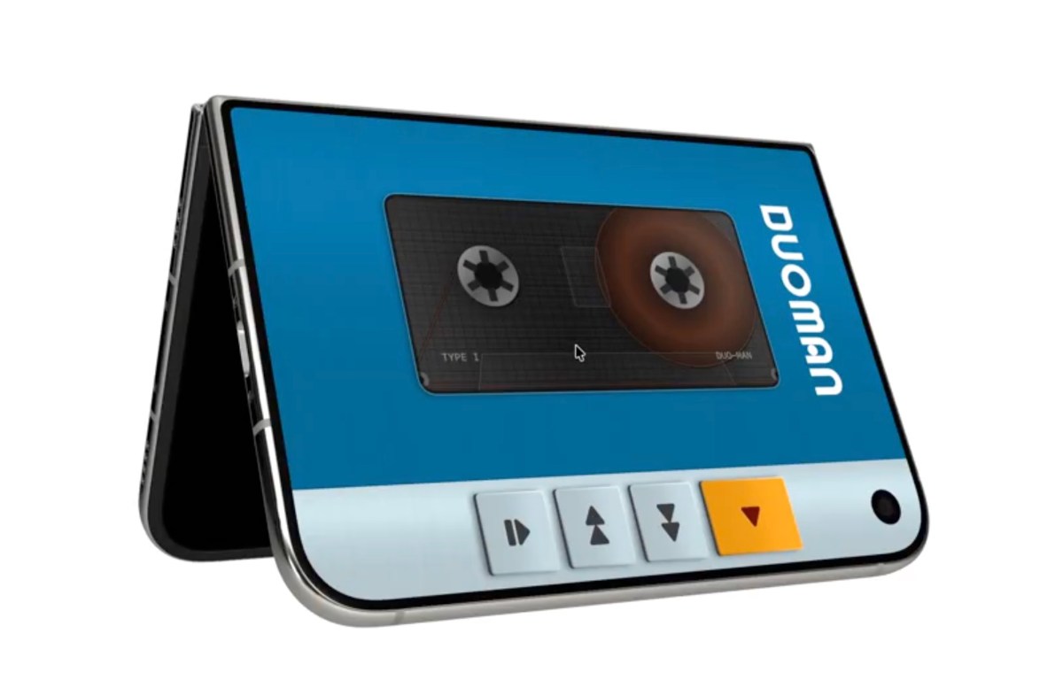 Складной смартфон iPhone Duo с приложением Duo-Man, имитирующим классический Walkman