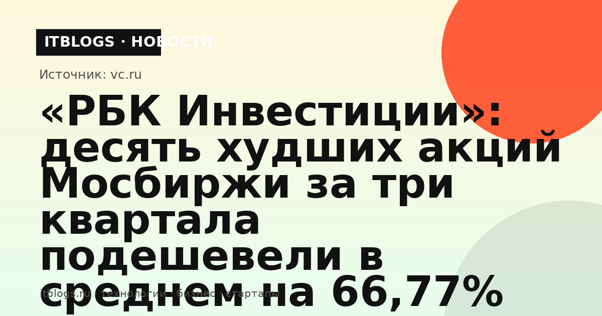 График падения котировок российских акций на Московской бирже
